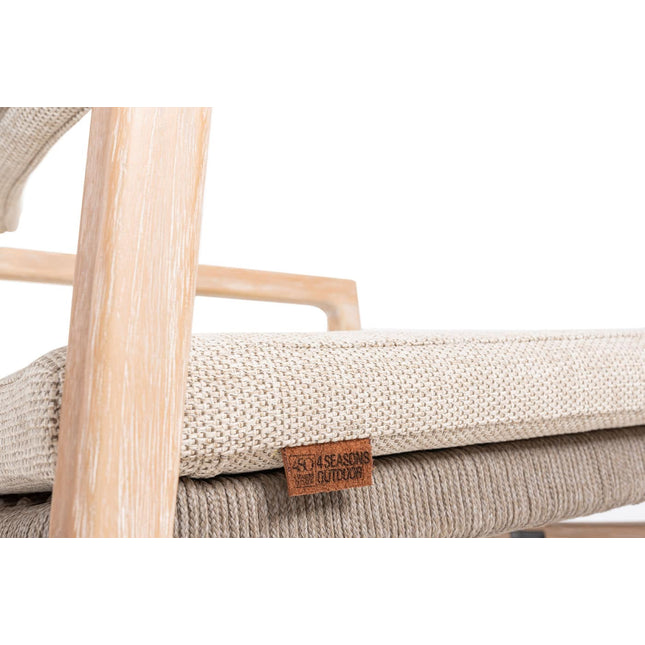 4 Seasons Outdoor Julia Stapelbares Stuhl gebürstet Teaks inkl. 2 Kissen