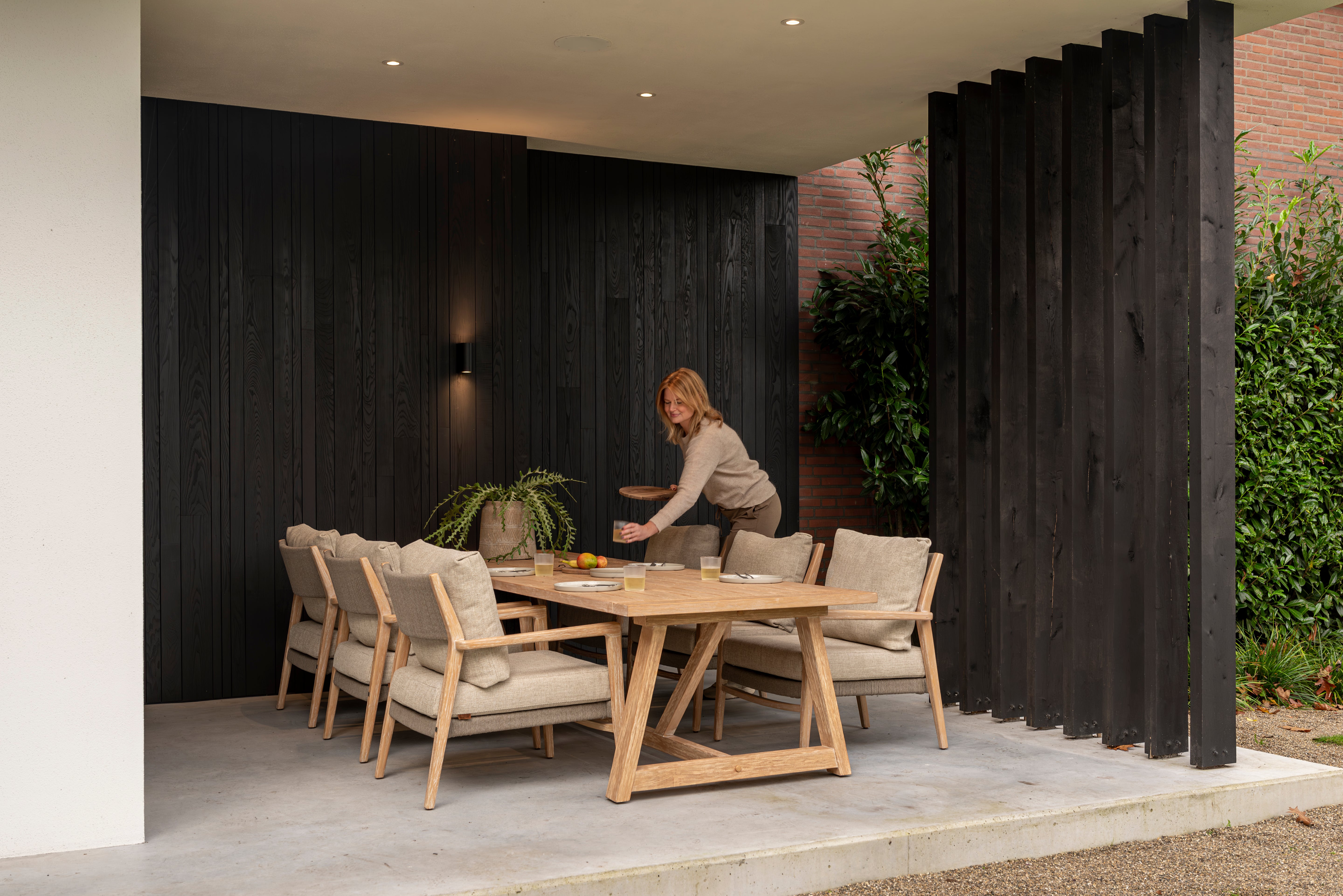 Julia dining set with Noah brushed Teak table 260x100cm _ - Lifestyle