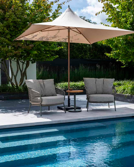 4 Seasons Outdoor Jura Bistro Lounge Set + Volta Seiten Tabelle 45 Ø CM Olive