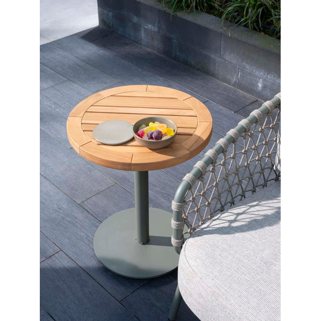 4 Seasons Outdoor Volta Side Table Central Leg Olive 45 cm. Ø (H 55)