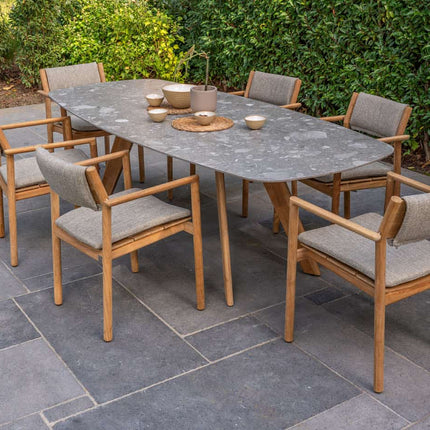4 Seasons Outdoor Levi Stapelbares Stuhl Teaks inkl. 2 Kissen