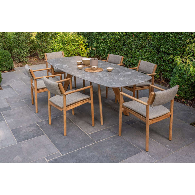 4 Seasons Outdoor Levi Stapelbares Stuhl Teaks inkl. 2 Kissen