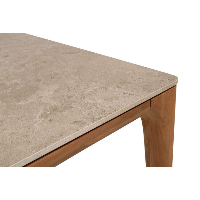 4 Seasons Outdoor Allora Essstuhl Latte + Taste 4SO Liam Tisch mit Keramikblatt 240 cm