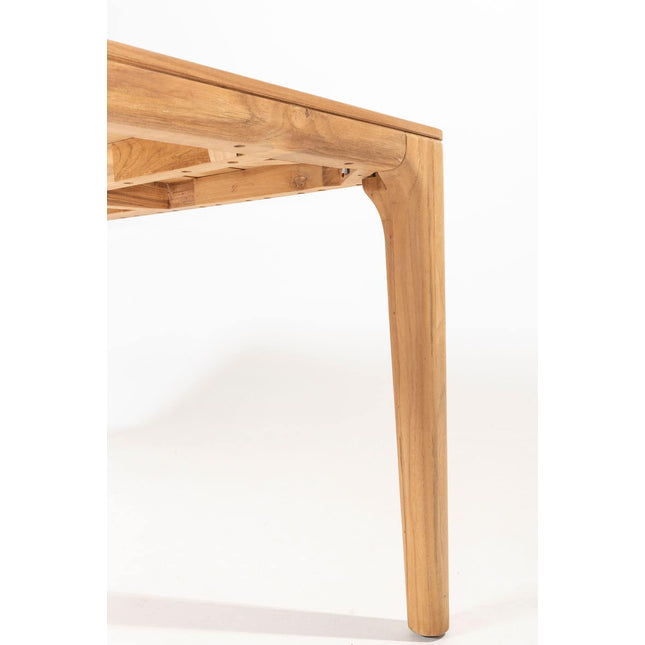 Taste 4SO Manitoba Stapelbare Essstuhl Olive + Liam Esstisch Teak 180 cm