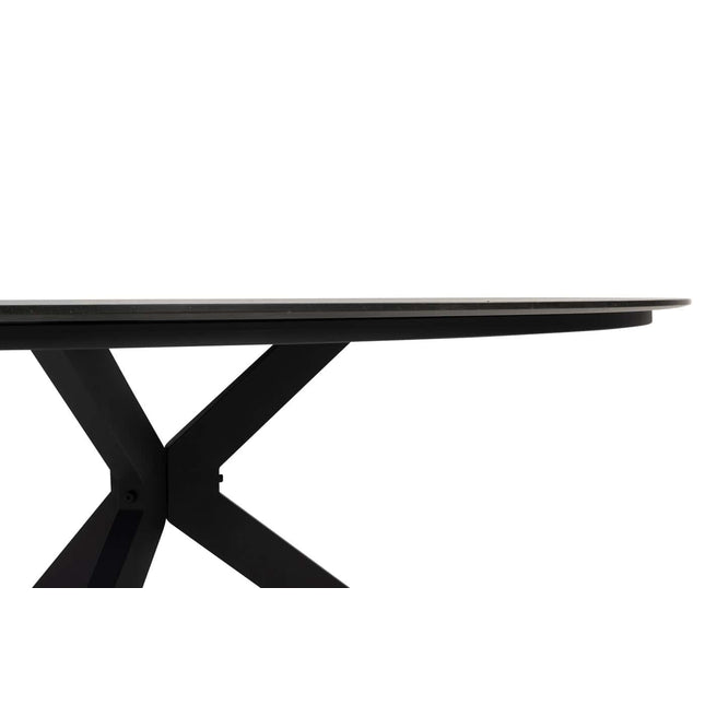 4 Seasons Outdoor Fabrice Essstuhl Anthrazit + Locarno Tisch HPL Schiefer Anthrazit 160 Ø CM