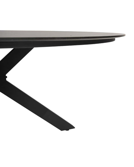 Taste 4SO Manitoba Stackbare Essstuhl Anthrazit + 4 Seasons Outdoor Locarno Tisch HPL Slate Anthrazit 160 Ø cm