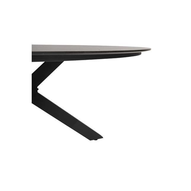 Taste 4SO Manitoba Stackbare Essstuhl Anthrazit + 4 Seasons Outdoor Locarno Tisch HPL Slate Anthrazit 160 Ø cm