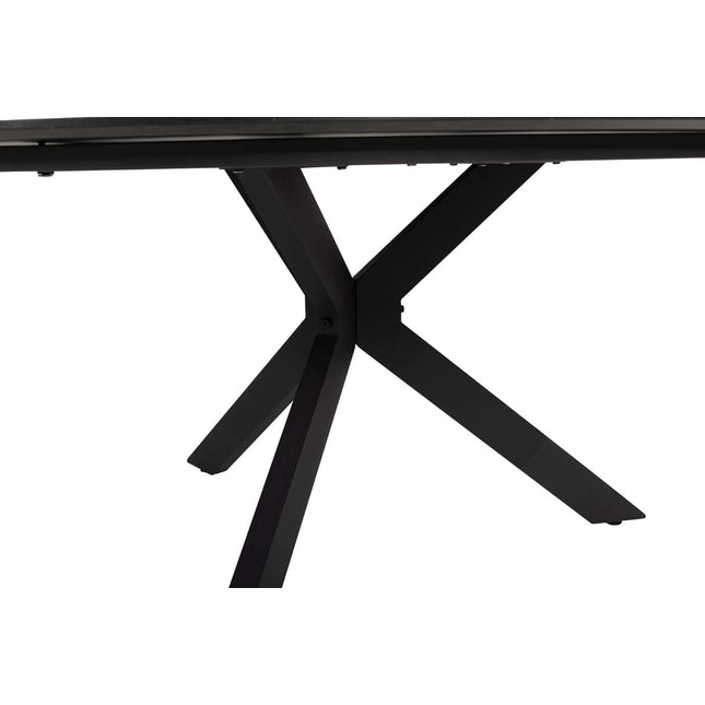 4 Seasons Outdoor Fabrice Essstuhl Anthrazit + Locarno Tisch HPL Schiefer Anthrazit 160 Ø CM