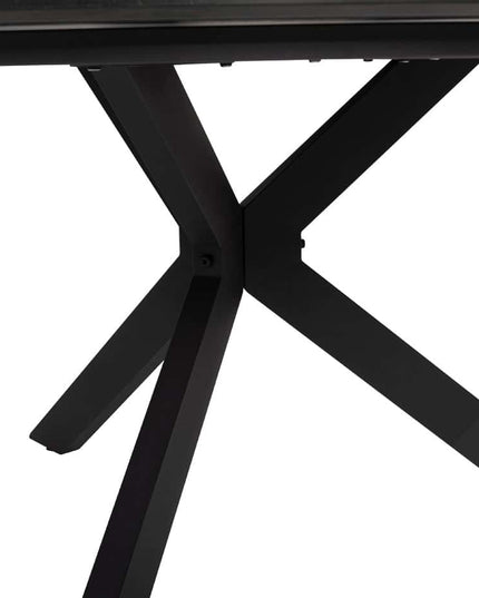 Taste 4SO Manitoba Stackbare Essstuhl Anthrazit + 4 Seasons Outdoor Locarno Tisch HPL Slate Anthrazit 160 Ø cm