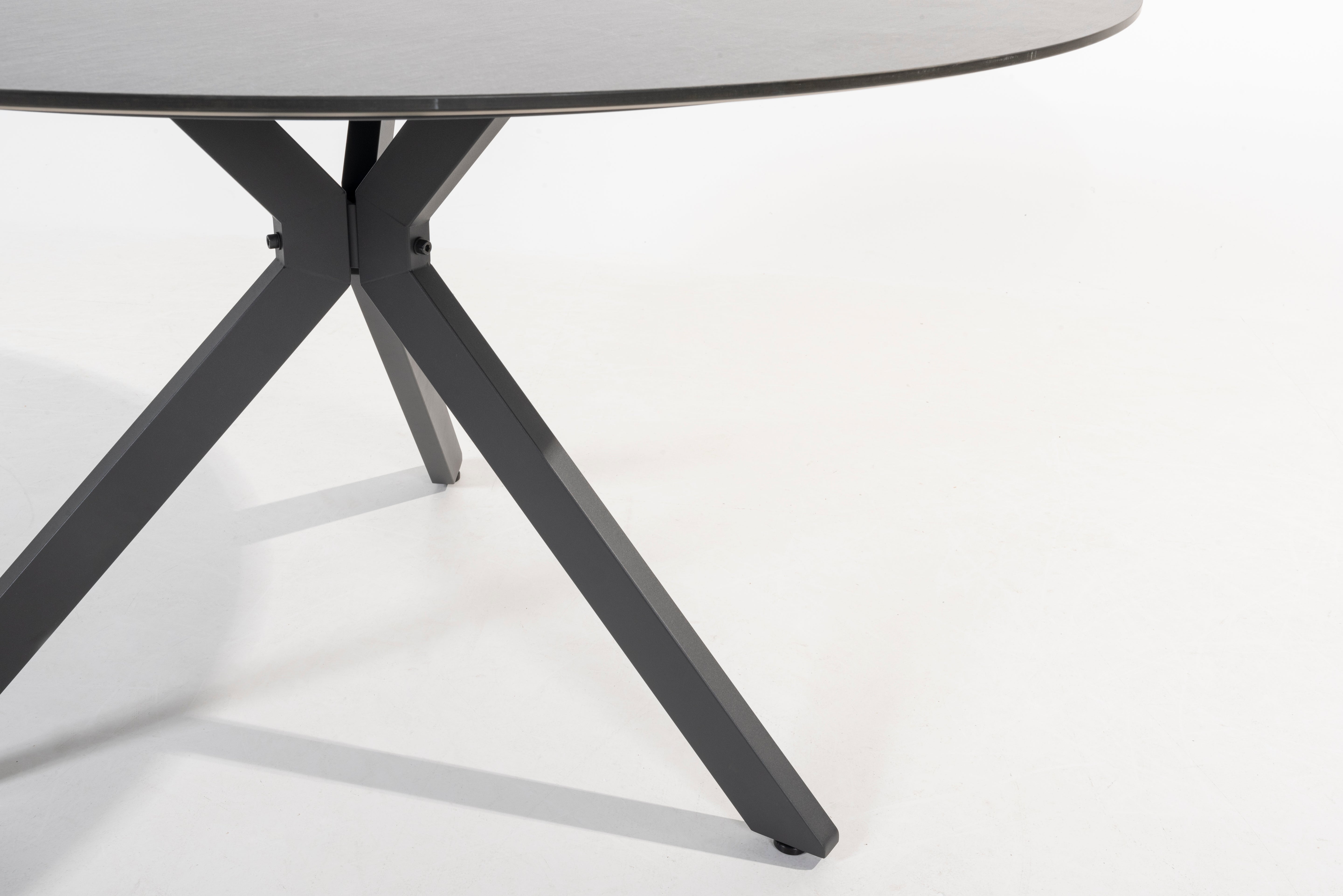 4 Seasons Outdoor Locarno dining table 160cm HPL slate anthracite top with Lazy  - Detail view