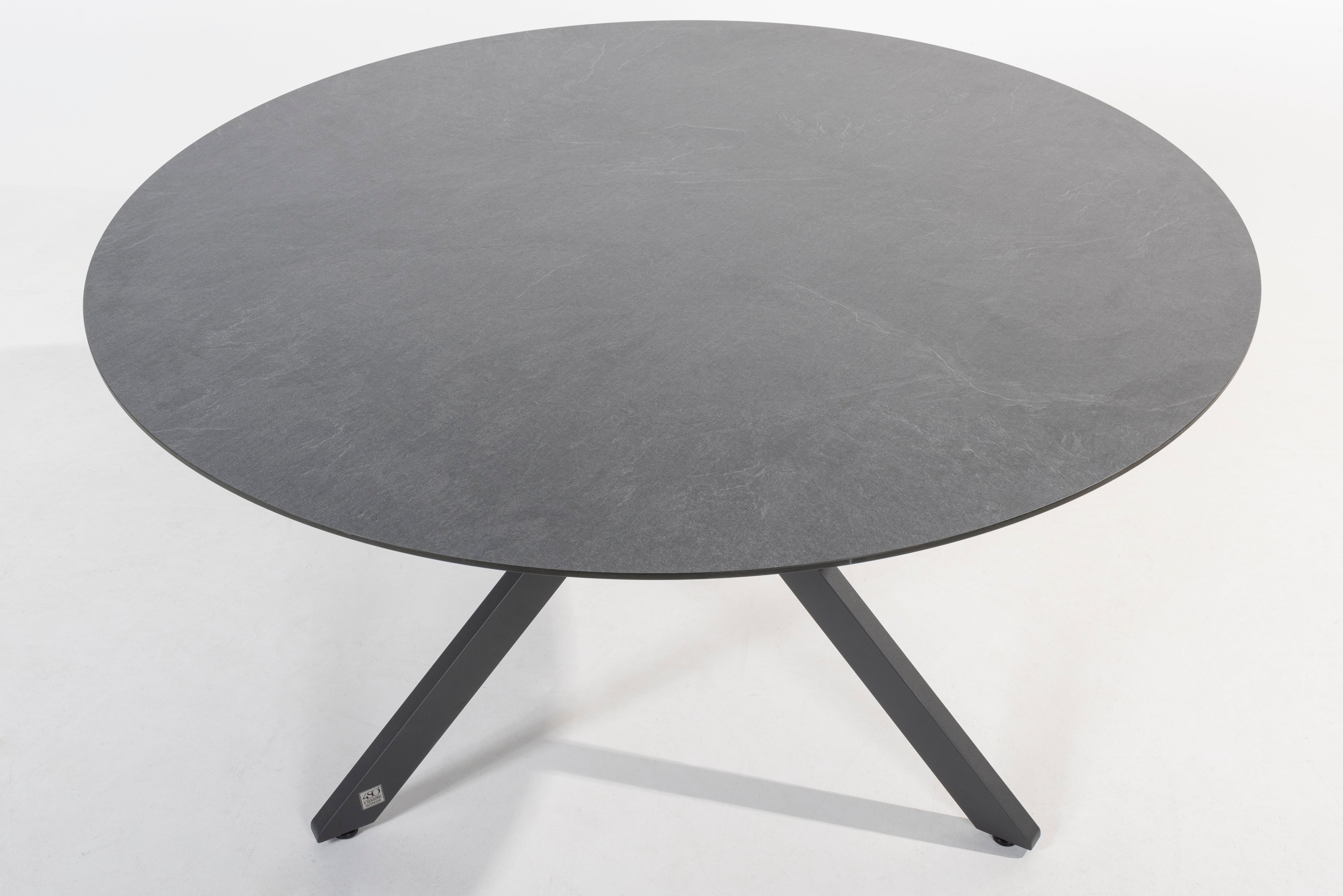 4 Seasons Outdoor Locarno dining table 160cm HPL slate anthracite top with Lazy  - Detail view