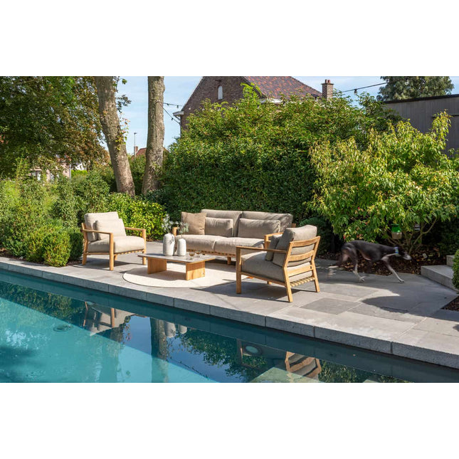 4 Seasons Outdoor Lucas 3-Sitzer Lounge Bank Teaks inkl. 6 Kissen