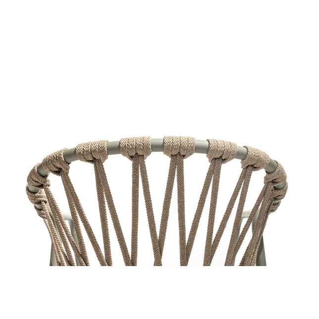 Taste 4SO Manitoba Stapelbares Essstuhl Olive + Prado Teaktabelle 130 Ø CM Teak -Basis