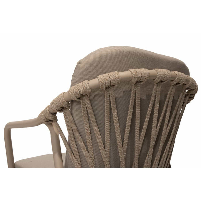 Taste 4SO Manitoba Stapelbares Essstuhl Latte + Prado Tisch mit Keramik -Tisch Top Barrel Latte 240 cm