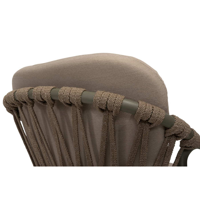 Taste 4SO Manitoba Stapelbare Essstuhl Olive + Liam Esstisch Teak 180 cm