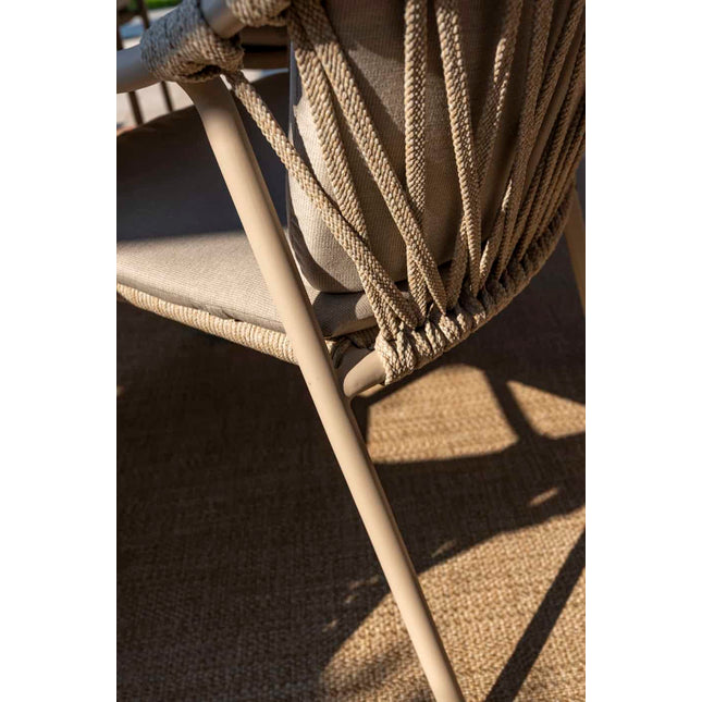 Taste 4SO Manitoba Stapelbares Essstuhl Latte + Donato Tabelle 160 Ø cm mit bedrucktem Keramikblatt