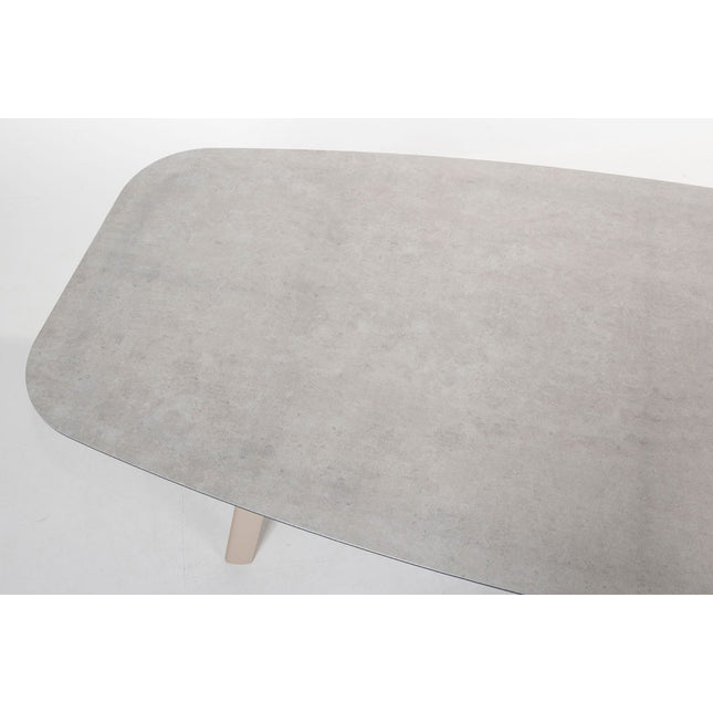 4 Seasons Outdoor Fabrice Essstuhl Latte + Taste 4SO Manolo Tisch Latte mit bedrucktem Keramiktisch Top 240 cm