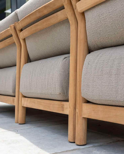 4 Seasons Outdoor Marie Chaise Lounge Bank + Finn Couchtisch Keramik 63 Ø CM