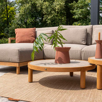 4 Seasons Outdoor Finn Couchtisch mit Keramiktisch Top 85 cm. Ø (H 25)