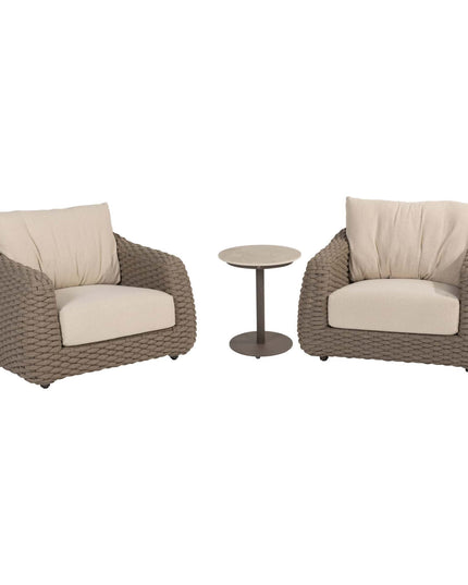 4 Seasons Outdoor Maxime Bistro Lounge Set + Boaz Side Table Terre