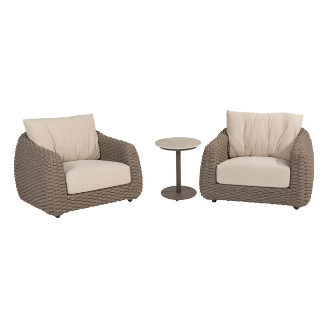 4 Seasons Outdoor Maxime Bistro Lounge Set + Boaz Side Table Terre