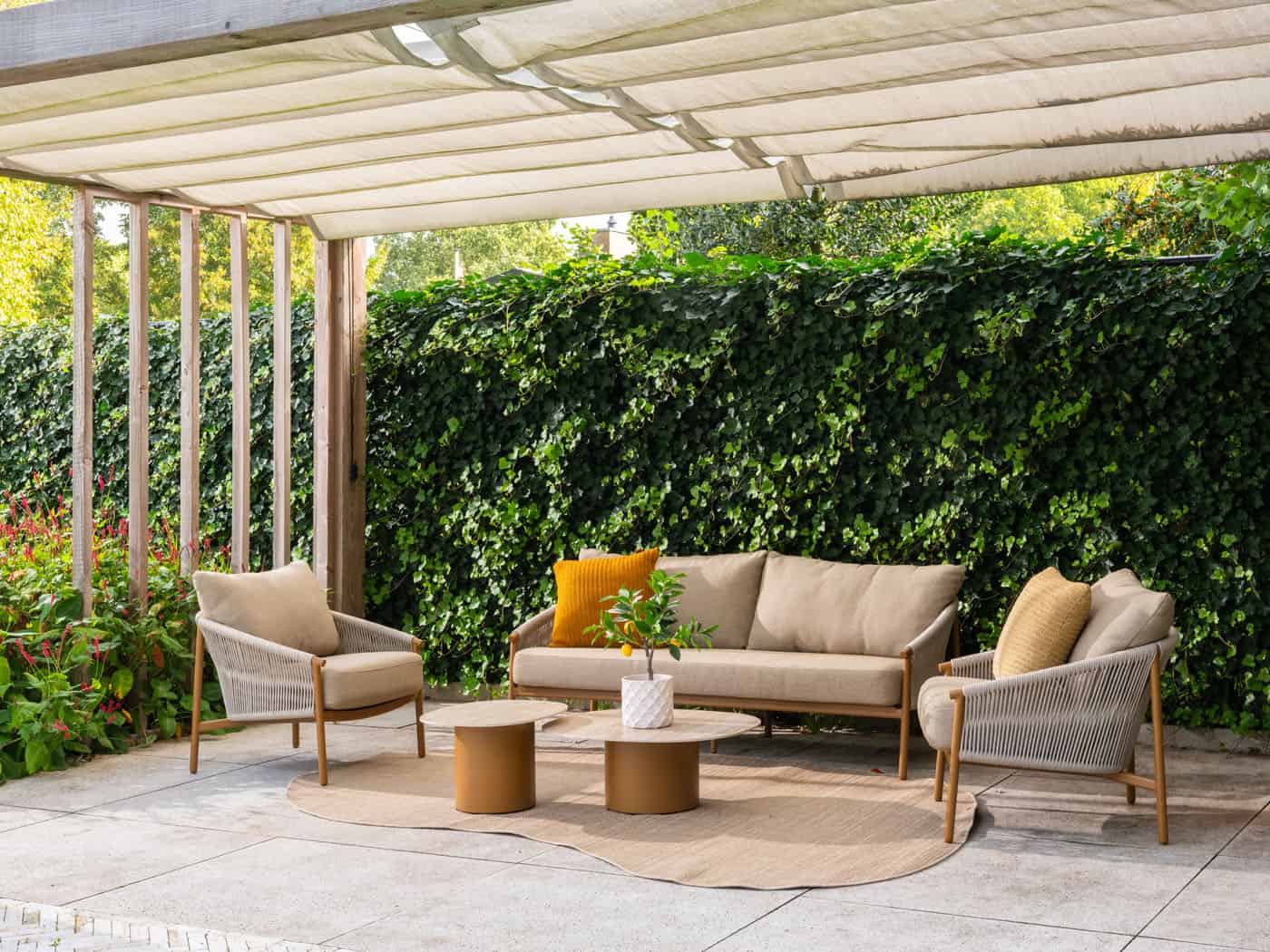 4SO Milos lounge set amber met Sofie salontafels (2 st.) - afbeelding 4