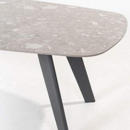 4 Seasons Outdoor Montana Tisch Barrel Keramik Terrazzo 240 x 103 cm