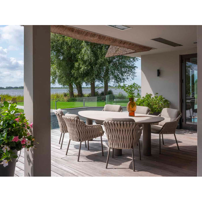 4 Jahreszeiten Outdoor Montera Dining + Arizona Tisch Keramikblatt Kieselform