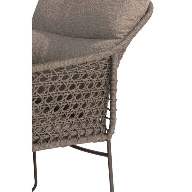 4 Seasons Outdoor Moretti High Back Speisestuhl + Taste 4SO Capri Tisch-Fass-Form-Teak 240 cm