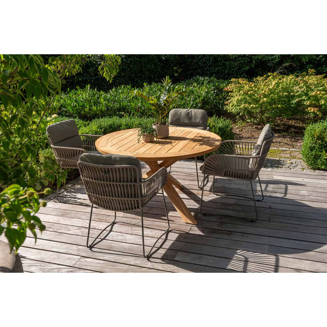 4 Seasons Outdoor Murcia Dining Olive + Taste 4SO Prado Teak Tabelle 160 Ø CM