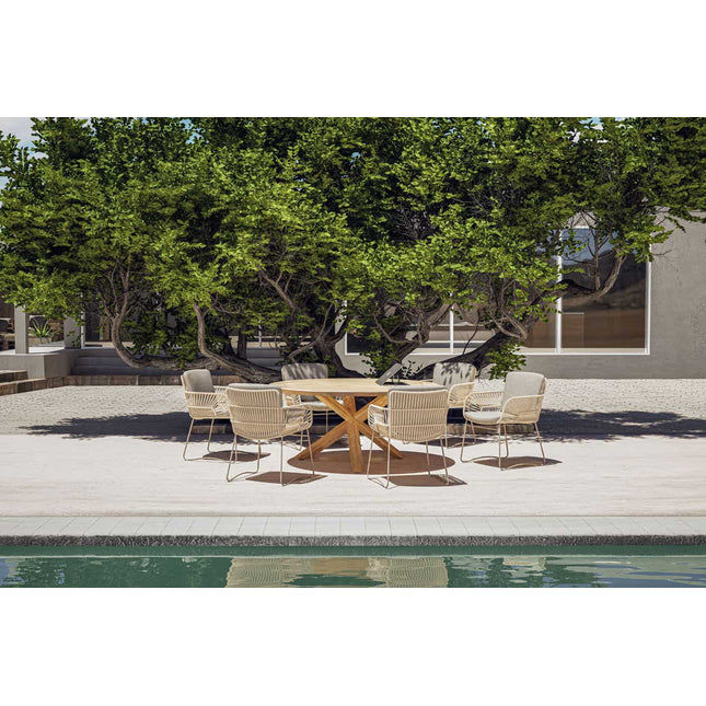 4 Seasons Outdoor Murcia Dining Latte + Taste 4SO Prado Teak Tisch Oval 240 cm