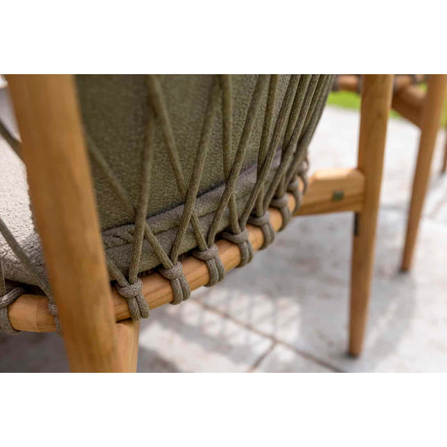 4 Seasons Outdoor Nora Essstuhl + Taste 4SO Corsica Tisch Kieselform Teak 240 cm