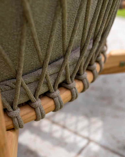 4 Seasons Outdoor Nora Essstuhl + Taste 4SO Prado Teaktisch 130 Ø CM Teak -Basis