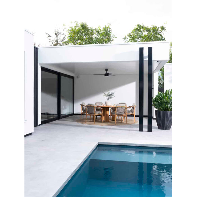 4 Seasons Outdoor Nora Essstuhl + Taste 4SO Corsica Tisch Kieselform Teak 240 cm