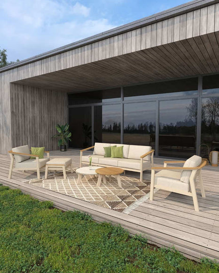 Taste 4SO Olivia Lounge Set 3-Sitzer-Lounge-Sofa + 2x Lounge Chair + Emma Kaffeetische