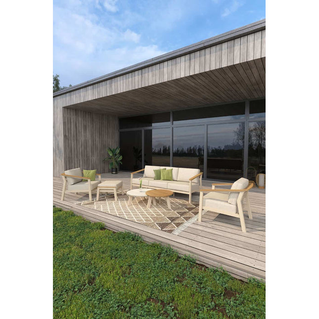 Taste 4SO Olivia Lounge Set 3-Sitzer-Lounge-Sofa + 2x Lounge Stuhl + Fußschemel