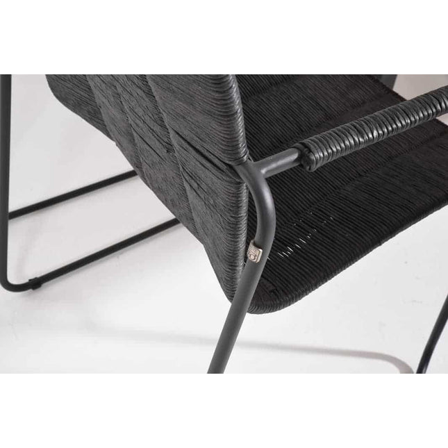 Taste 4SO Palma Dining Anthrazit + Louvre Teaktabelle 160 Ø cm