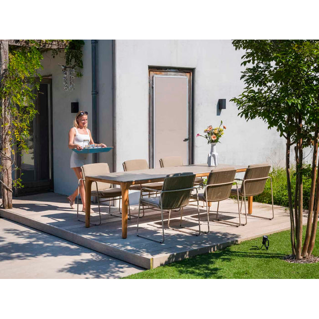 Taste 4SO Parma Stackbare Esstisch + Liam Tisch mit Keramiktisch -Top 240 cm