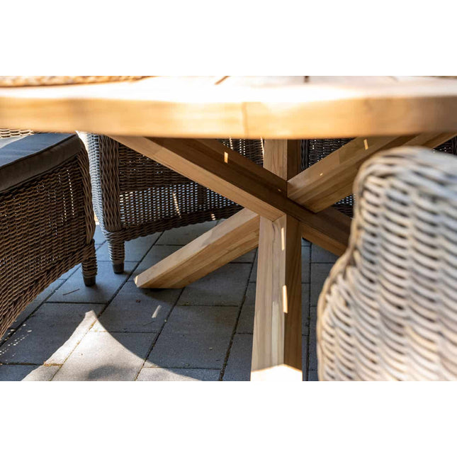 4 Seasons Outdoor Puccini Dining + Taste 4SO Prado Teak Tabelle 160 Ø CM + Lazy Susan