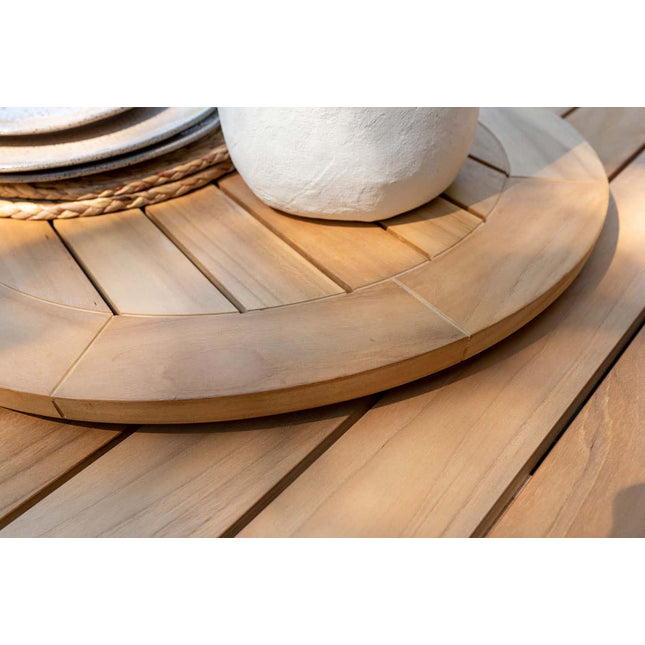 4 Seasons Outdoor Puccini Dining + Taste 4SO Prado Teak Tabelle 160 Ø CM + Lazy Susan