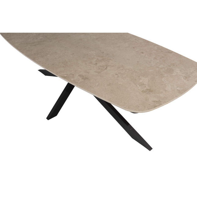 4 Seasons Outdoor Fabrice Essstuhl Anthrazit + Taste 4SO Prado Tisch mit Keramik -Tisch -Top -Fass -Anthrazit 240 cm