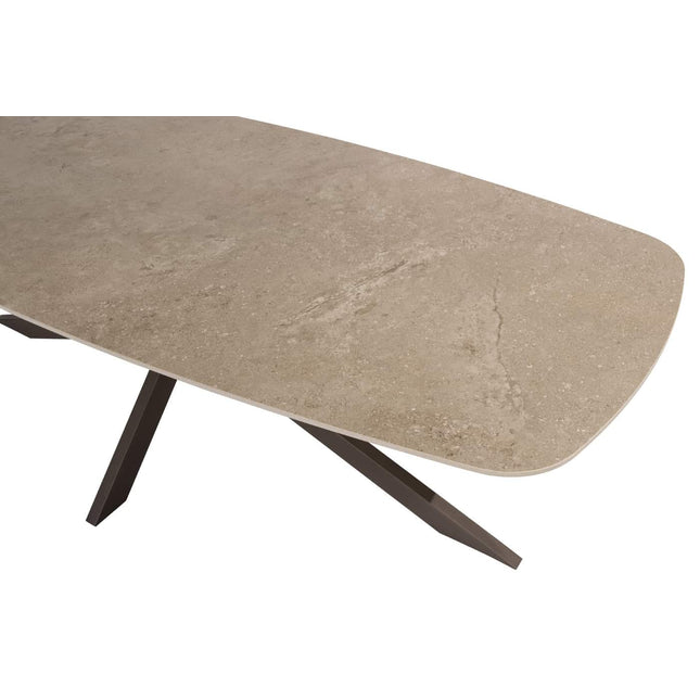 4 Seasons Outdoor Bernini Essstuhl + Taste 4SO Prado Tisch mit Keramiktisch Top Barrel Terre 240 cm
