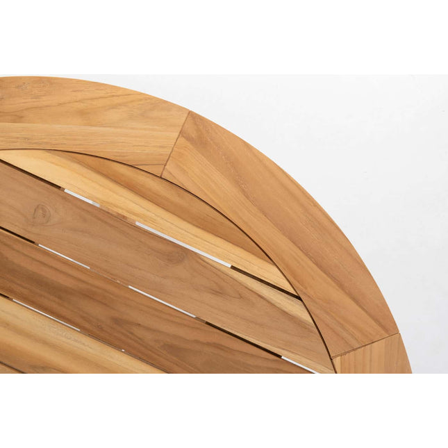 4 Seasons Outdoor Nora Essstuhl + Taste 4SO Prado Teaktisch 130 Ø CM Teak -Basis