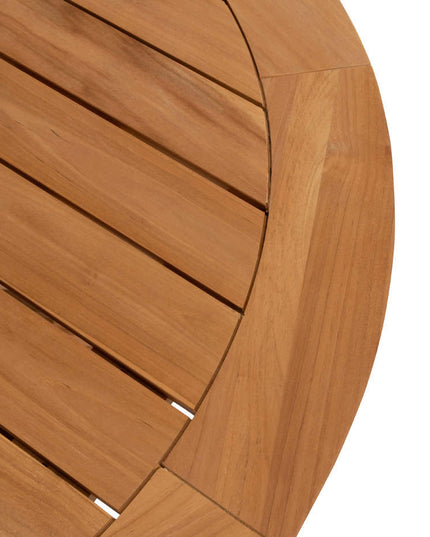 4 Seasons Outdoor Fabrice Essstuhl Latte + Geschmack 4SO Prado Teaktisch 130 Ø CM Teak -Teakbasis