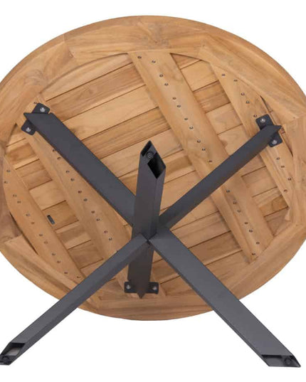 4 Seasons Outdoor Veneto Dining Anthrazit + Geschmack 4SO Prado Teak Tabelle 130 Ø CM