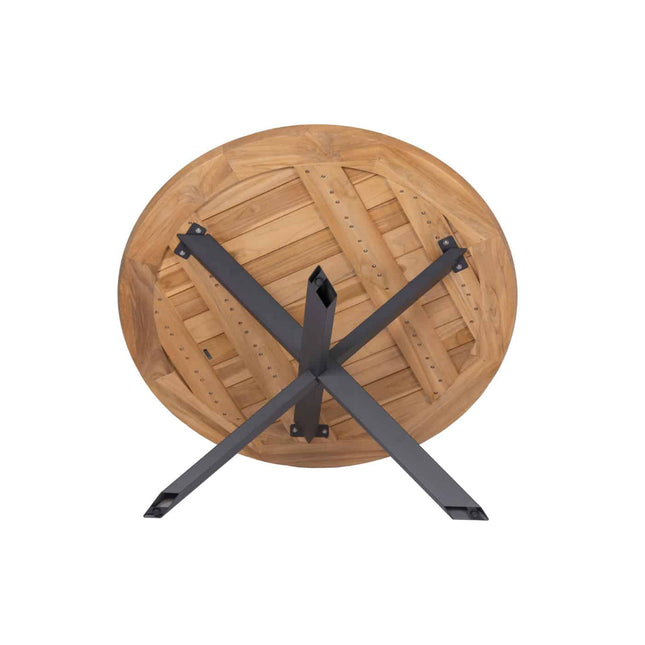 4 Seasons Outdoor Aprilla Ess Anthrazit + Taste 4SO Prado Teaktisch 130 Ø CM