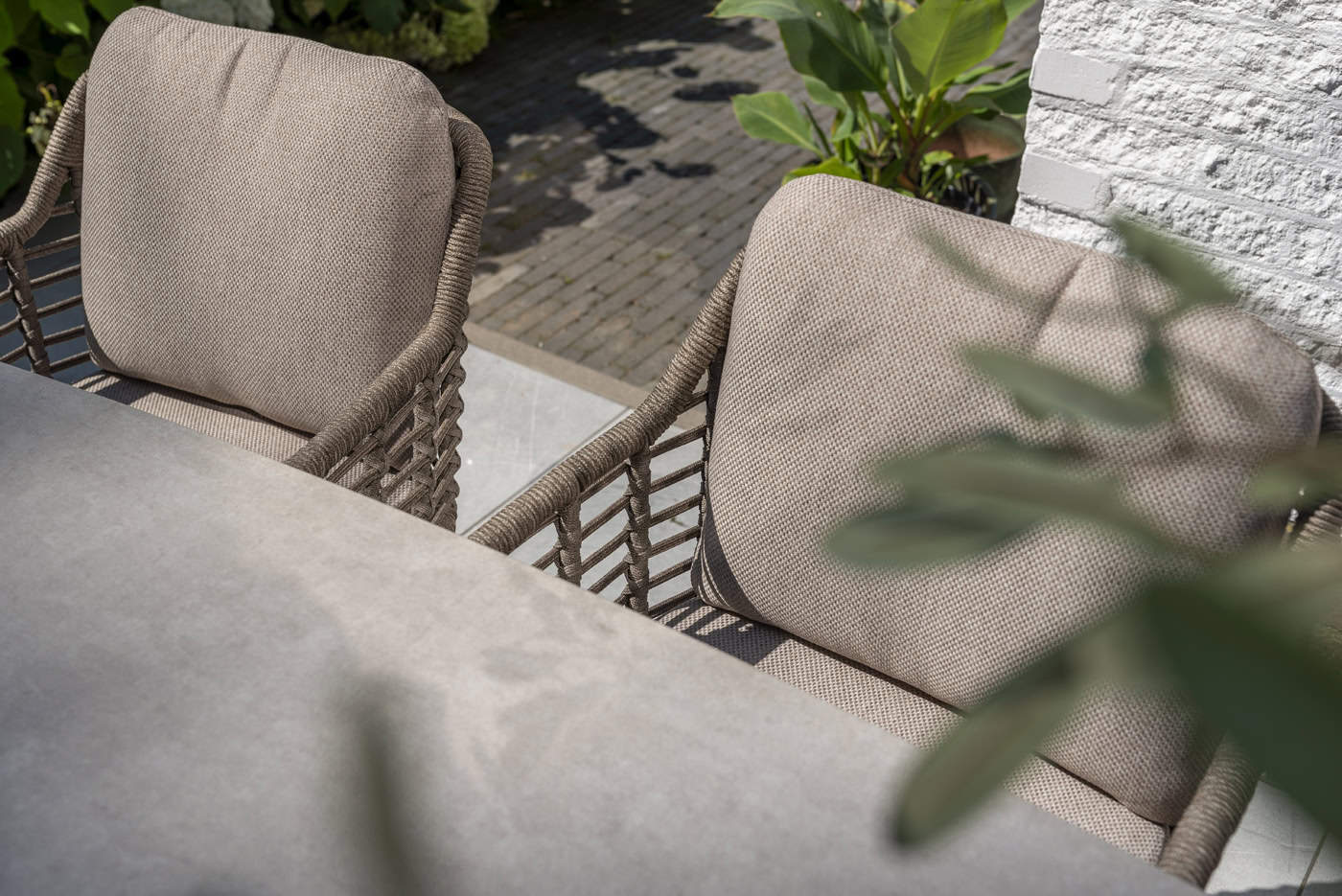 4SO Puglia dining set latte (4 st.) met Sarah tafel ⌀120cm