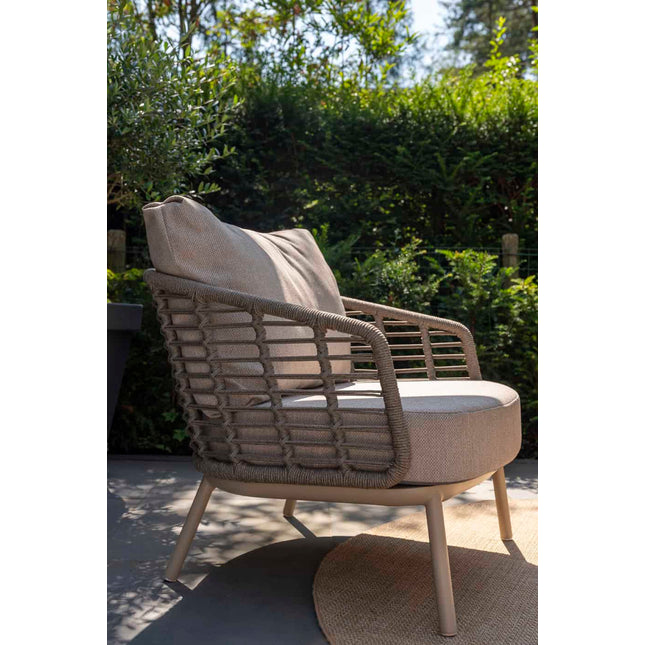 Taste 4SO Puglia Lounge Set Latte, 3-Sitzer-Lounge-Sofa + 2x Lounge Stuhl