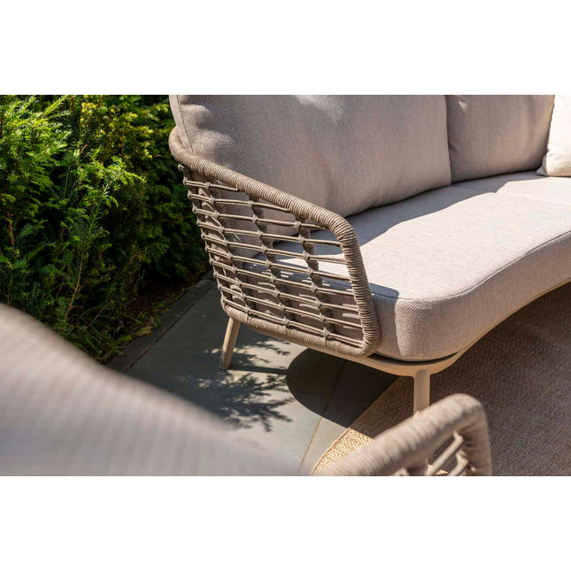 Taste 4SO Puglia Lounge Set Latte, 3-Sitzer-Lounge-Sofa + 2x Lounge Stuhl