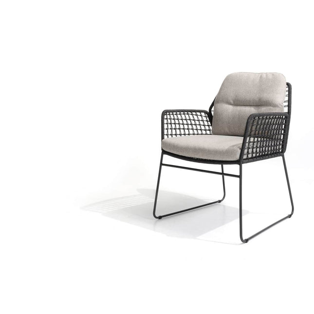 Taste 4SO Rhodes Essstuhl + Prado Tisch mit Keramik -Tisch -Top -Fass -Anthrazit 240 cm